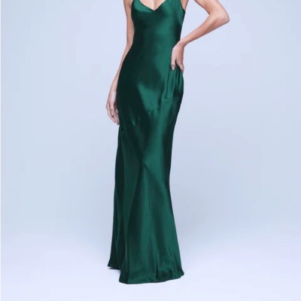 Serita Bias-Cut Silk Charmeuse Maxi Gown - Picture 2 of 13